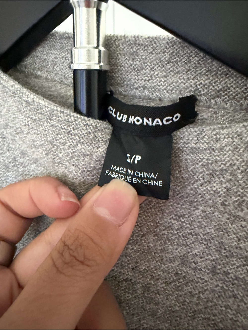 Club Monaco Men's Light Gray Crewneck Knit Sweater - Picture 2 of 3